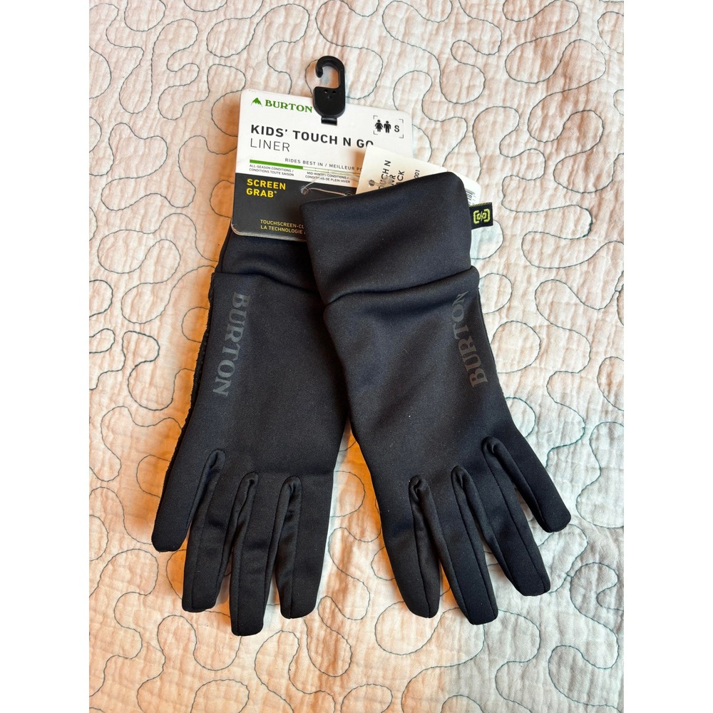 Burton Kids Touch N Go Liner Gloves True Black Screen Grab Touchscreen Small